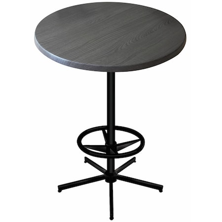 Holland Bar Stool Co 42" Tall In/Outdoor All-Season Table, 30" dia. Charcoal Top OD21642BWOD30RChar